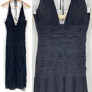 Sue Wong Nocturne | Vintage Y2K Black Silk Beaded Layer Fairy Goth Dress 2